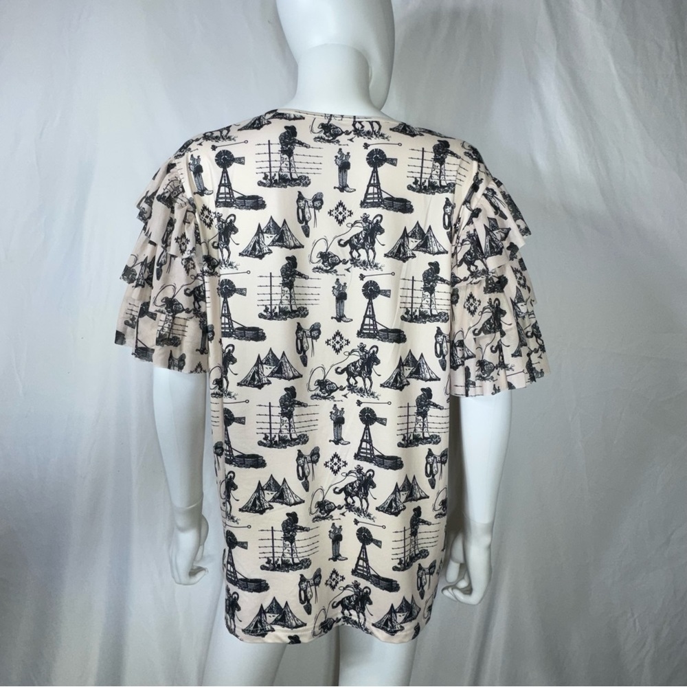 Sterling Kreek God’s Country Western Ruffled Sleeve Top - Picture 3 of 7